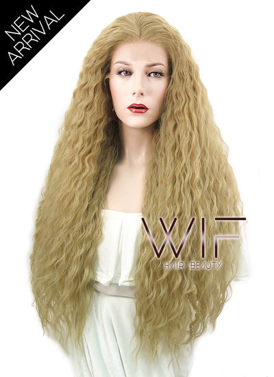 28" Wavy Blonde Lace Front Synthetic Wig LF871A