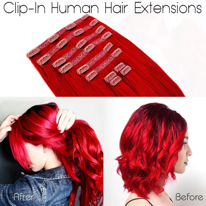 120g / 160g / 220g Full Head Set Clip-In Natural Hair Extensions