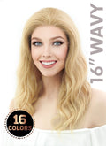16" Wavy Lace Front Remy Natural Hair Wig