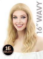 16" Wavy Lace Front Remy Natural Hair Wig