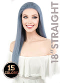 18" Long Straight Lace Front Remy Natural Hair Wig