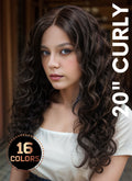 20" Long Curly Lace Front Remy Natural Hair Wig