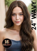 24" Wavy Lace Front Remy Natural Hair Wig