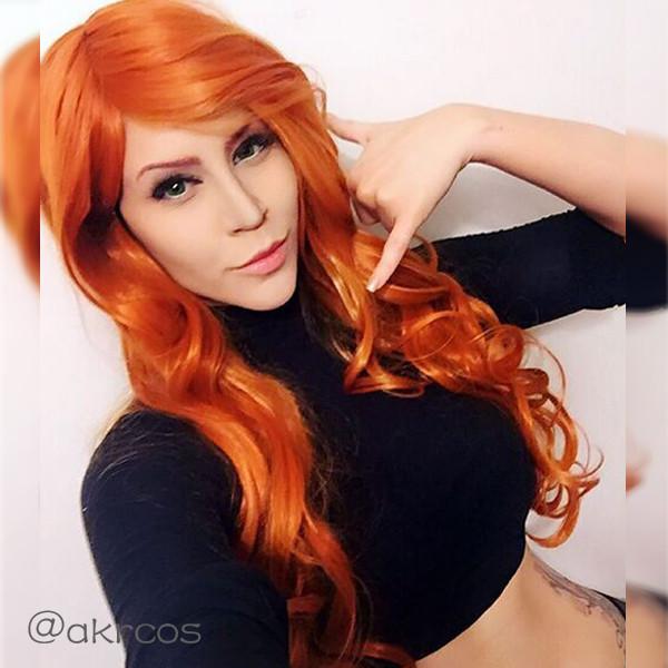31" Wavy Orange Synthetic Wig PL425