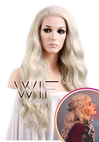 24" Straight Pink Grey Ombre With Dark Roots Lace Front Synthetic Wig LF1238