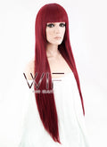 31" Straight Red Synthetic Wig CG47