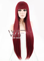 31" Straight Red Synthetic Wig CG47