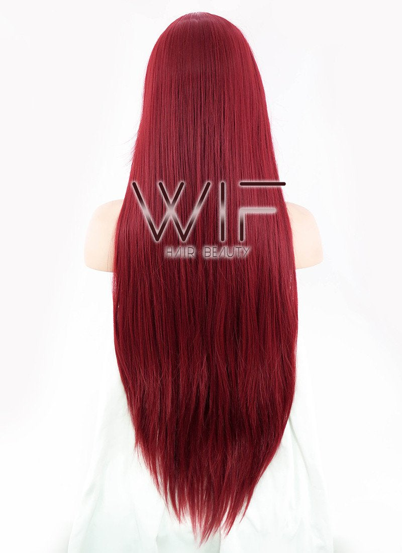 31" Straight Red Synthetic Wig CG47