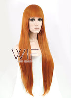 31" Straight Pumpkin Orange Synthetic Wig CG58
