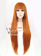 31" Straight Pumpkin Orange Synthetic Wig CG58