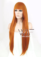 31" Straight Pumpkin Orange Synthetic Wig CG58
