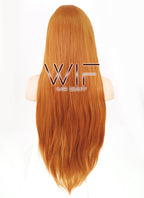 31" Straight Pumpkin Orange Synthetic Wig CG58