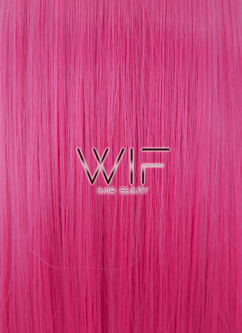 31" Straight Dark Pink Synthetic Wig CG76