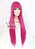 31" Straight Dark Pink Synthetic Wig CG76