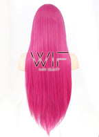 31" Straight Dark Pink Synthetic Wig CG76