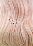 22" Wavy Pink Blonde Ombre Synthetic Wig CM017