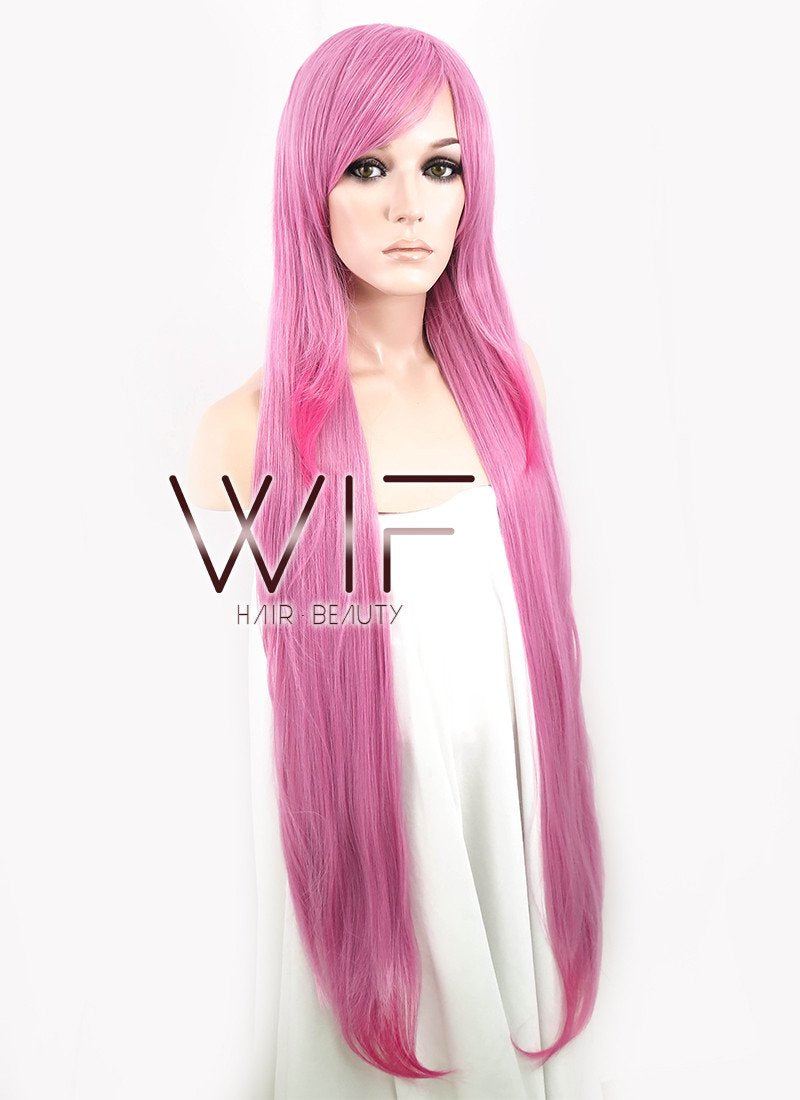 39" Straight Mixed Pink Synthetic Wig CM050
