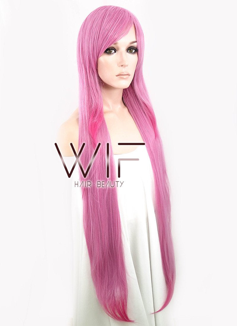 39" Straight Mixed Pink Synthetic Wig CM050