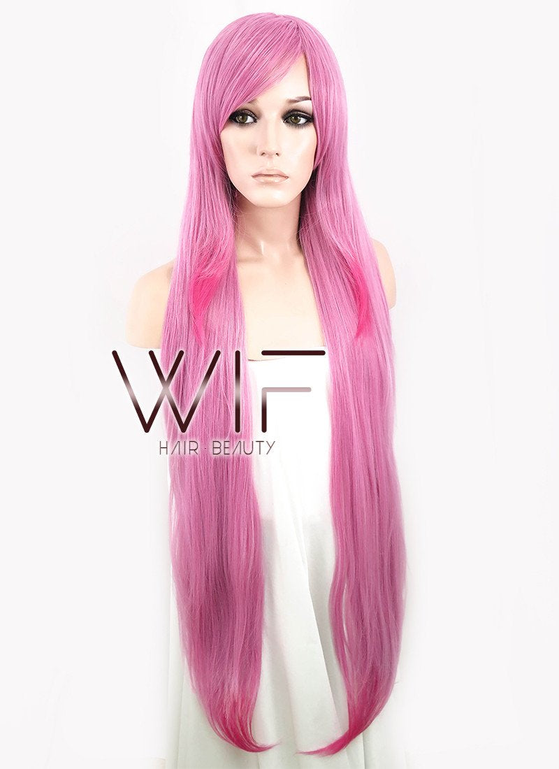 39" Straight Mixed Pink Synthetic Wig CM050