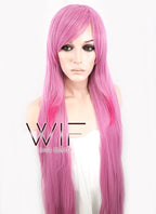 39" Straight Mixed Pink Synthetic Wig CM050