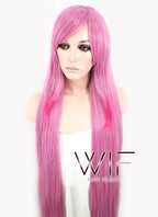 39" Straight Mixed Pink Synthetic Wig CM050