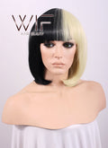Short Straight Blonde Mixed Black Fashion Wig CM058