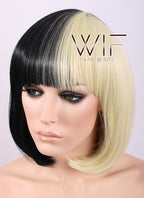 Short Straight Blonde Mixed Black Fashion Wig CM058