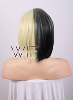 Short Straight Blonde Mixed Black Fashion Wig CM058