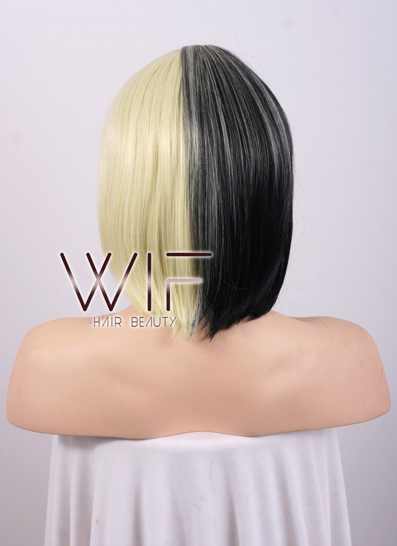 Short Straight Blonde Mixed Black Fashion Wig CM058