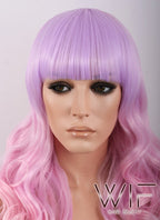 Long Curly Pink Mixed Purple Fashion Wig CM088