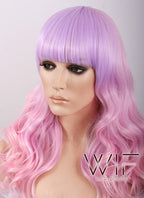Long Curly Pink Mixed Purple Fashion Wig CM088
