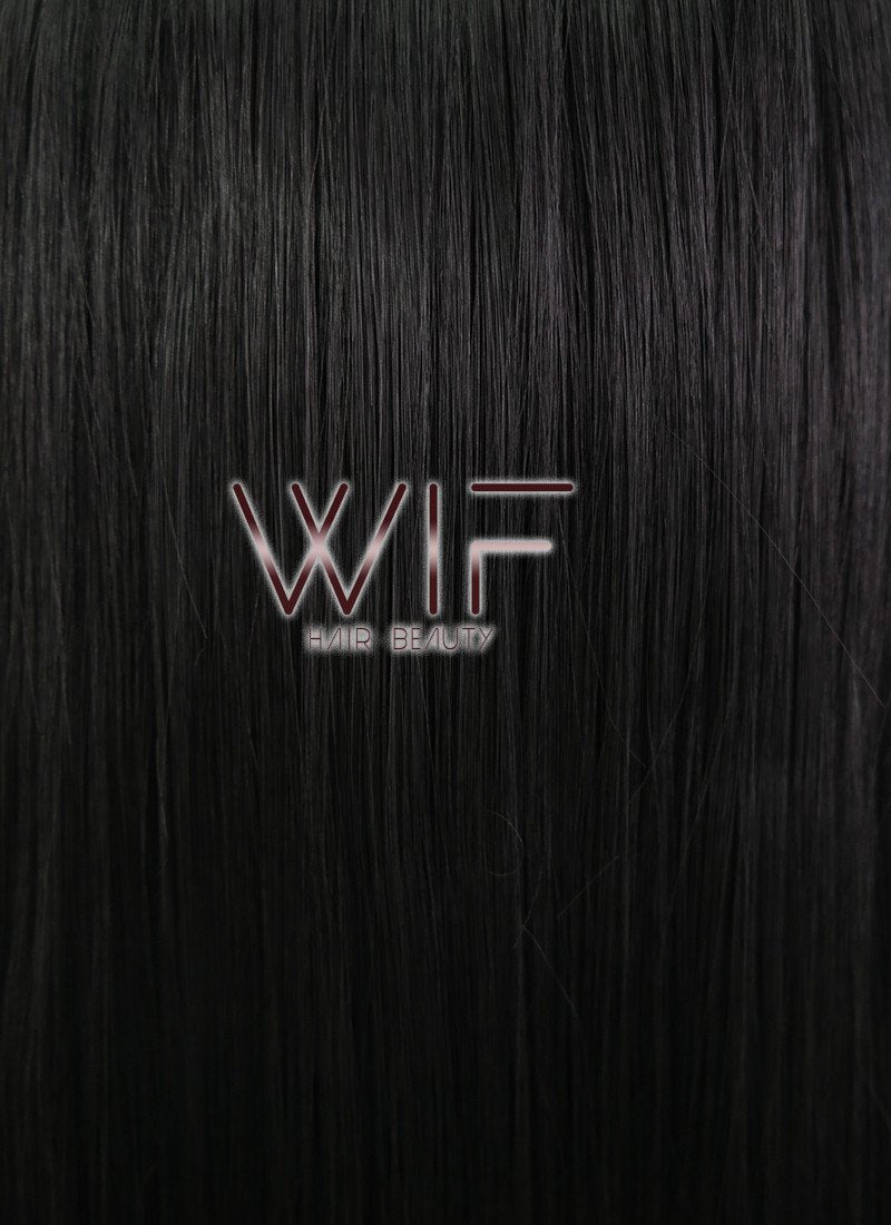 24" Straight Black Synthetic Wig CM101