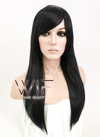 24" Straight Black Synthetic Wig CM101