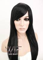 24" Straight Black Synthetic Wig CM101