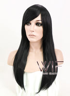24" Straight Black Synthetic Wig CM101