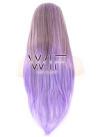 28" Straight Purple Mixed Brown Synthetic Wig CM130