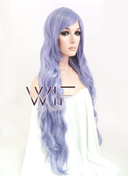 31" Wavy Silver Purple Synthetic Wig CM144