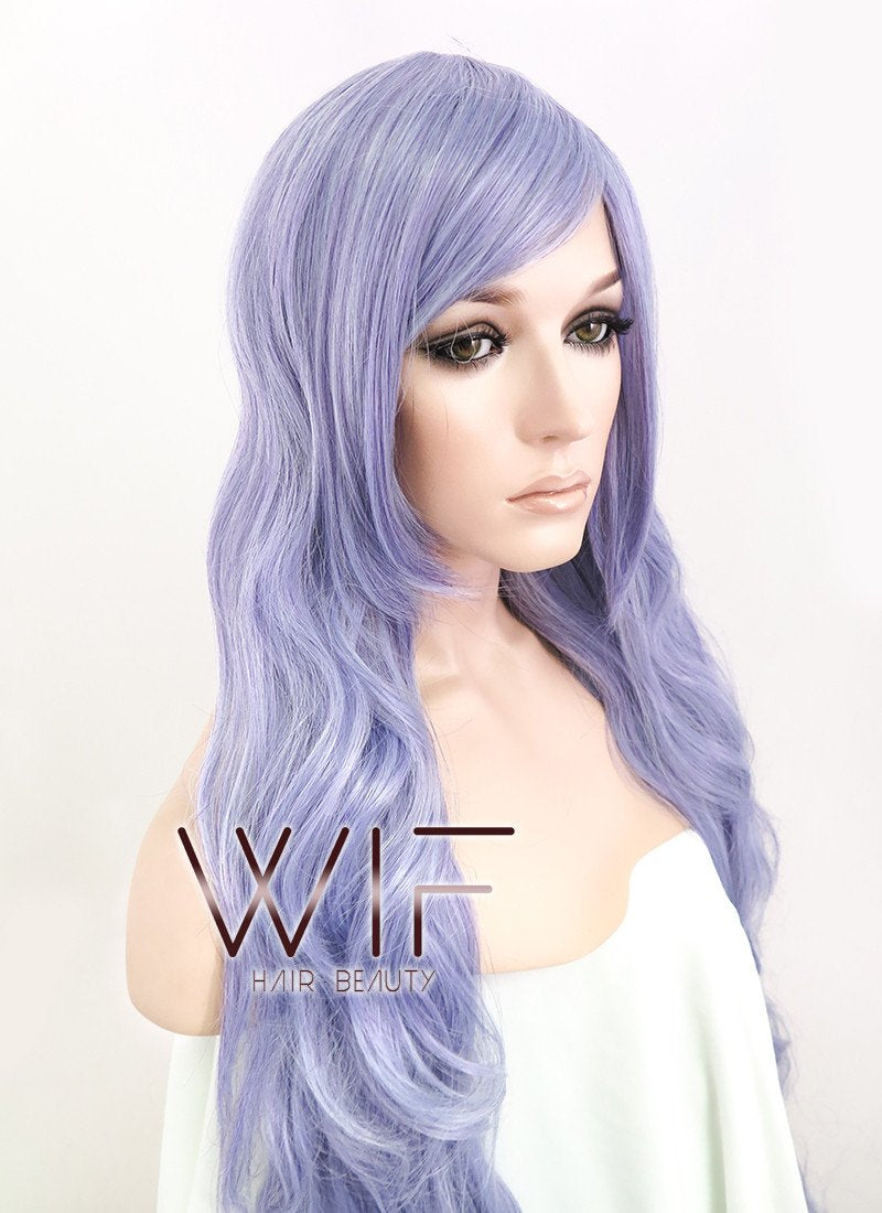 31" Wavy Silver Purple Synthetic Wig CM144