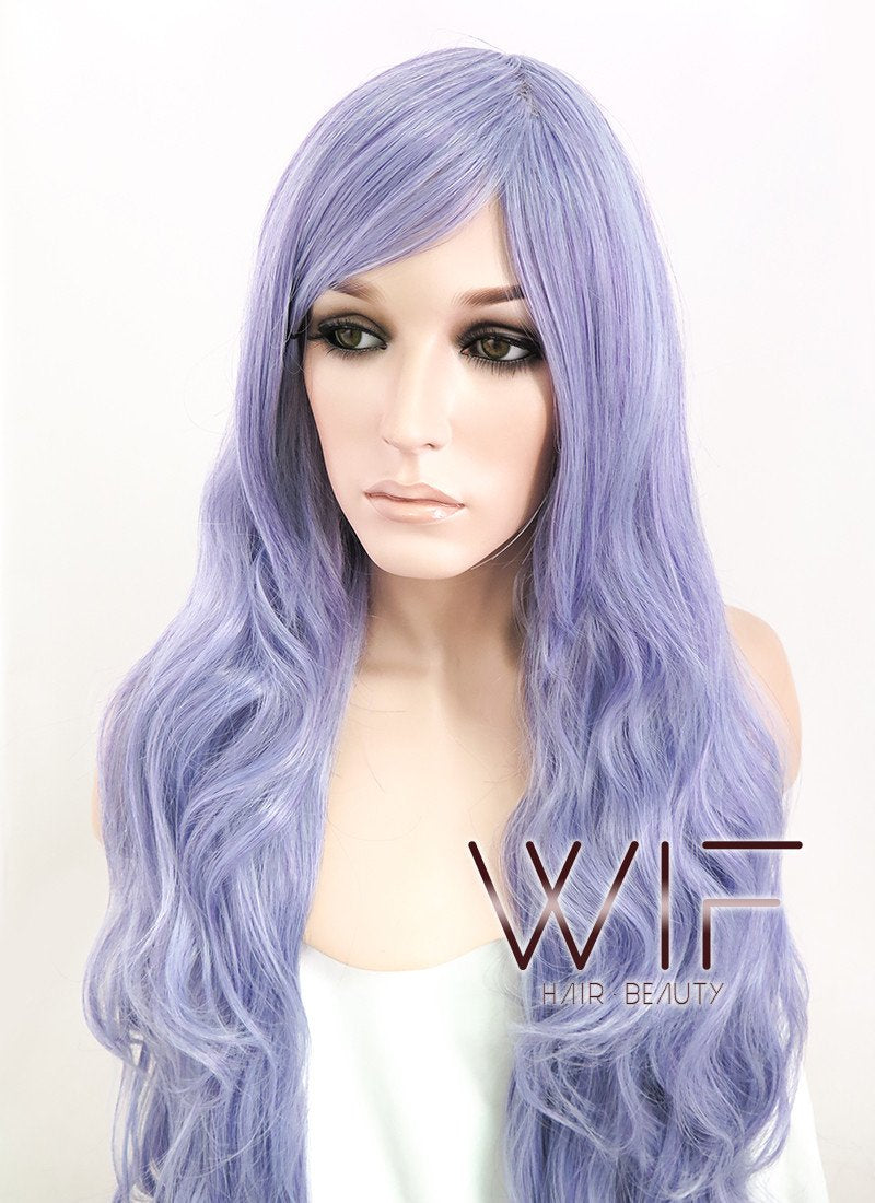31" Wavy Silver Purple Synthetic Wig CM144