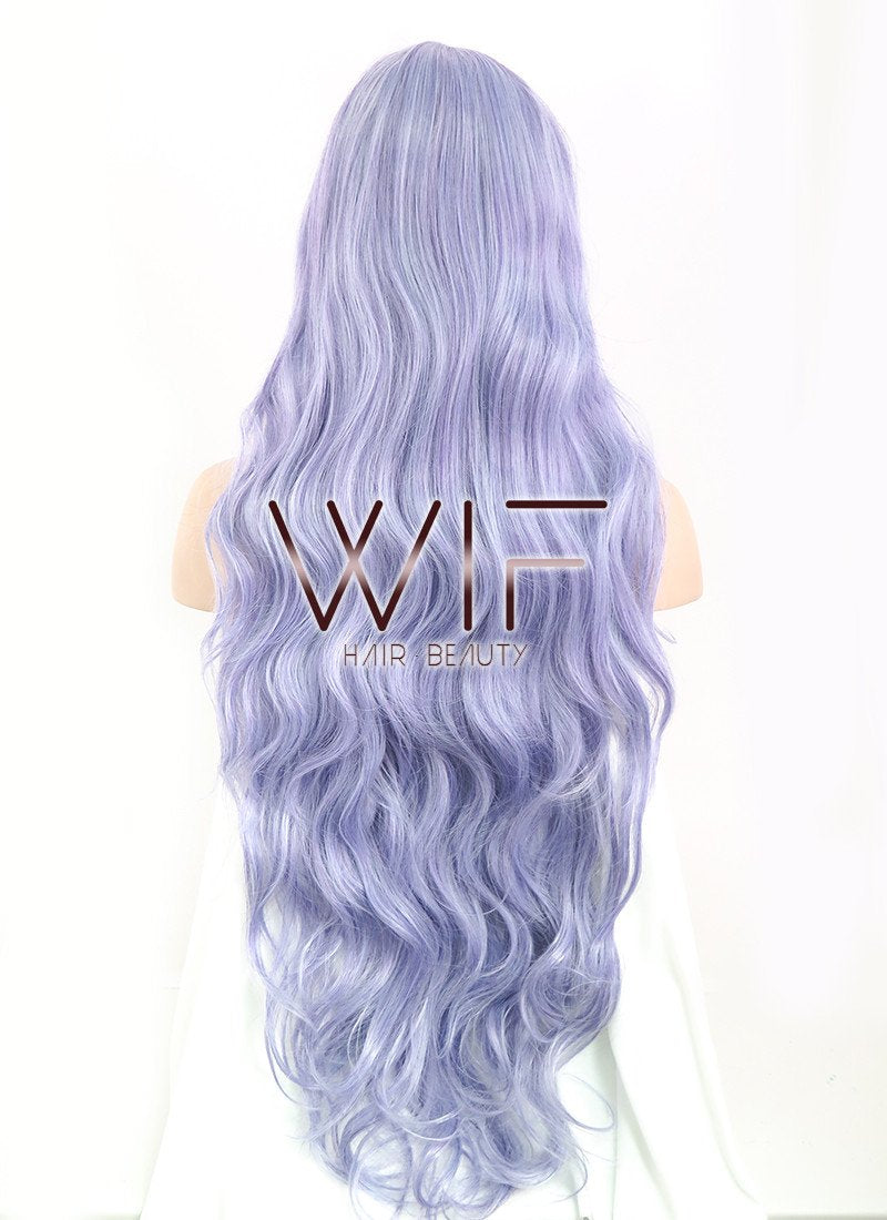 31" Wavy Silver Purple Synthetic Wig CM144