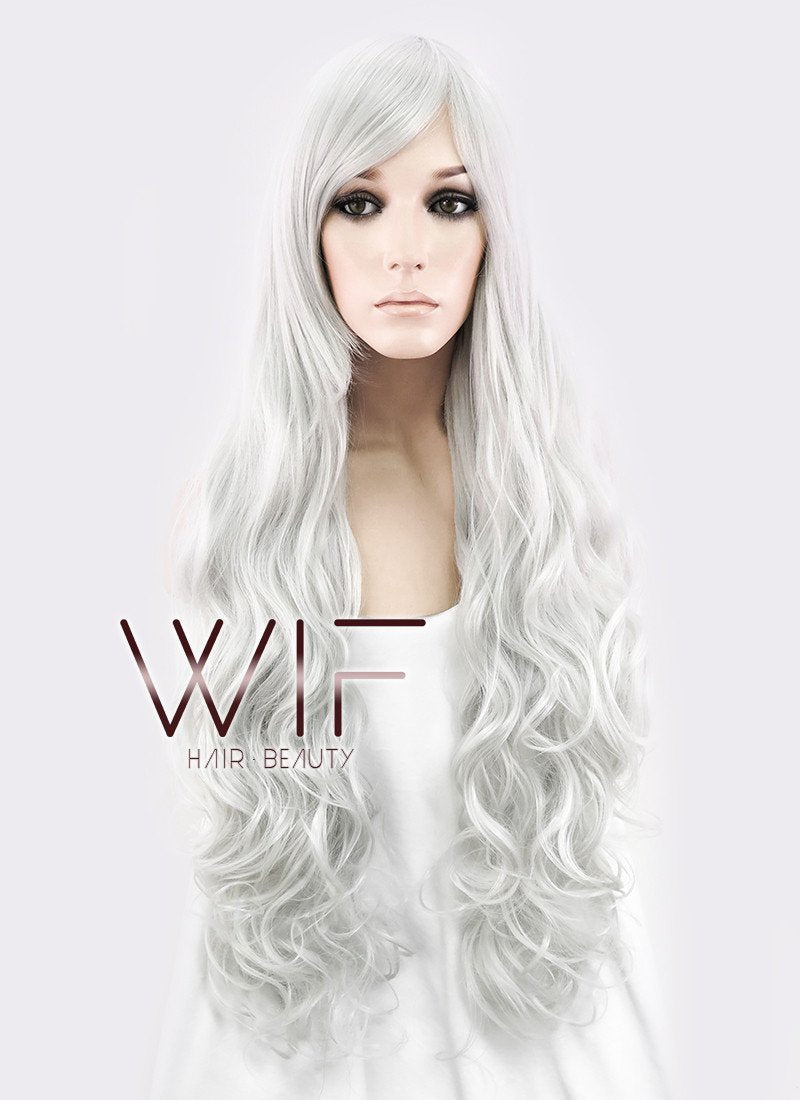 31" Wavy Grey Synthetic Wig CM145
