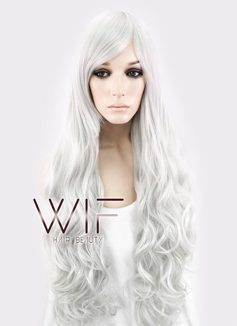 31" Wavy Grey Synthetic Wig CM145