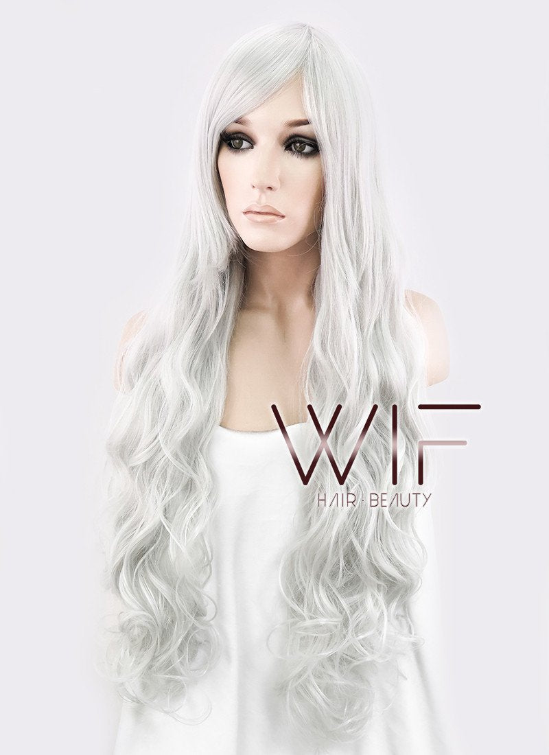 31" Wavy Grey Synthetic Wig CM145