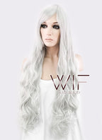 31" Wavy Grey Synthetic Wig CM145