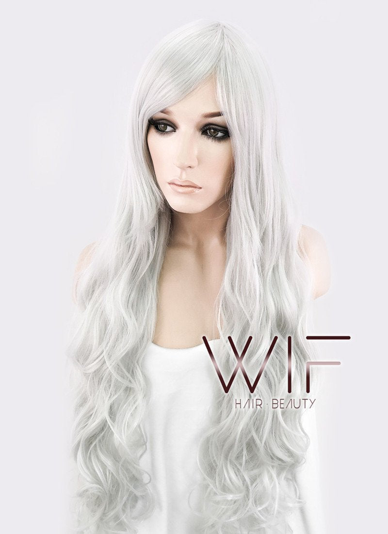 31" Wavy Grey Synthetic Wig CM145