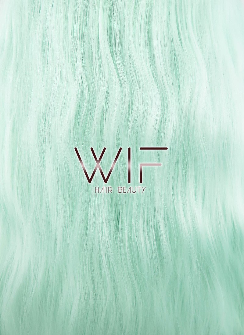 28" Wavy Light Green Synthetic Wig CM157