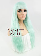 28" Wavy Light Green Synthetic Wig CM157
