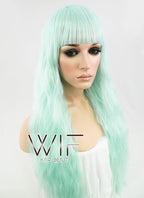 28" Wavy Light Green Synthetic Wig CM157