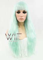 28" Wavy Light Green Synthetic Wig CM157