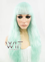 28" Wavy Light Green Synthetic Wig CM157
